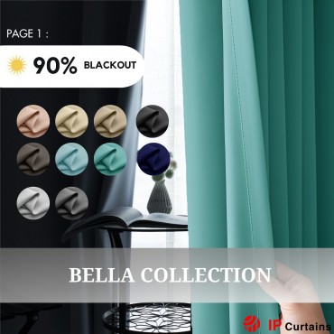 Bella 90% Blackout Curtains: Ready Stock, Hook/Ring Options - Page 1