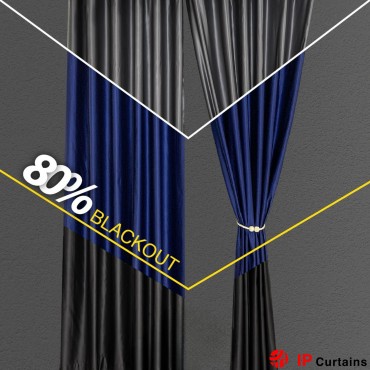 Ready-Made Curtains - in 3 Dark Colors Polyester Satin, 80% Blackout - In Stock!