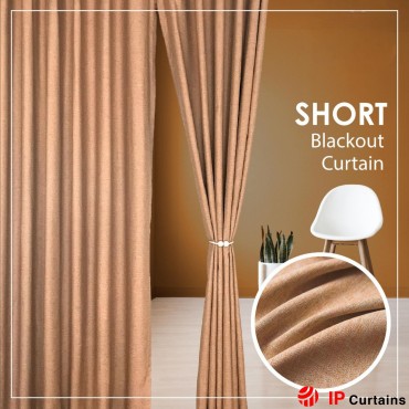 Short Size| Linen Cotton Curtain Nude Color 80% Blackout |Ready Stock