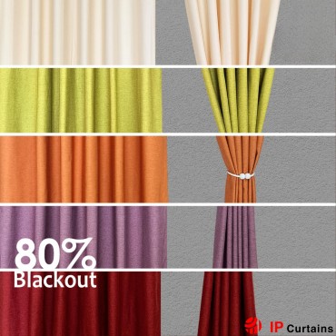 5 Color Choices Linen Cotton Curtains - Ready-Made! 80% Blackout - Free Hooks/Rings