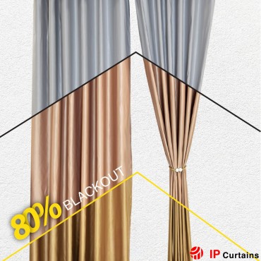 Ready-Made Curtains - in 3 Colors Polyester Satin, 80% Blackout - In Stock!