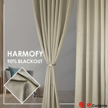 HARMOFY OFF WHITE CREAM Affordable Quality Curtains 90% Blackout Light & UV Protection