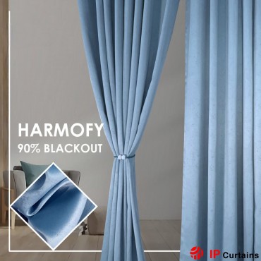 HARMOFY OCEAN BLUE Affordable Quality Curtains 90% Blackout Light & UV Protection