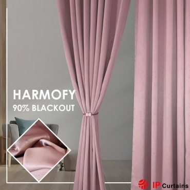 HARMOFY PINK QUARTZ Affordable Quality Curtains 90% Blackout Light & UV Protection