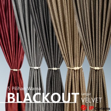 Velvet 3D Hit Press Curtain - 80% Blackout | Large Size | 5 Color Options - Hook/Ring Type