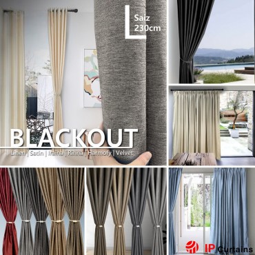 L Size 3D Blackout Curtain | Hook/Ring Type | Affordable for Doors , Windows & Sliding Door