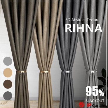 Versatile 3D Patterned 95% Blackout Rihna Curtain with Mix & Match Options